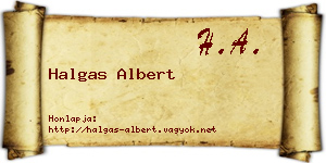 Halgas Albert névjegykártya