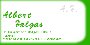 albert halgas business card